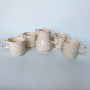 Vintage Stoneware Mug and Creamer Set